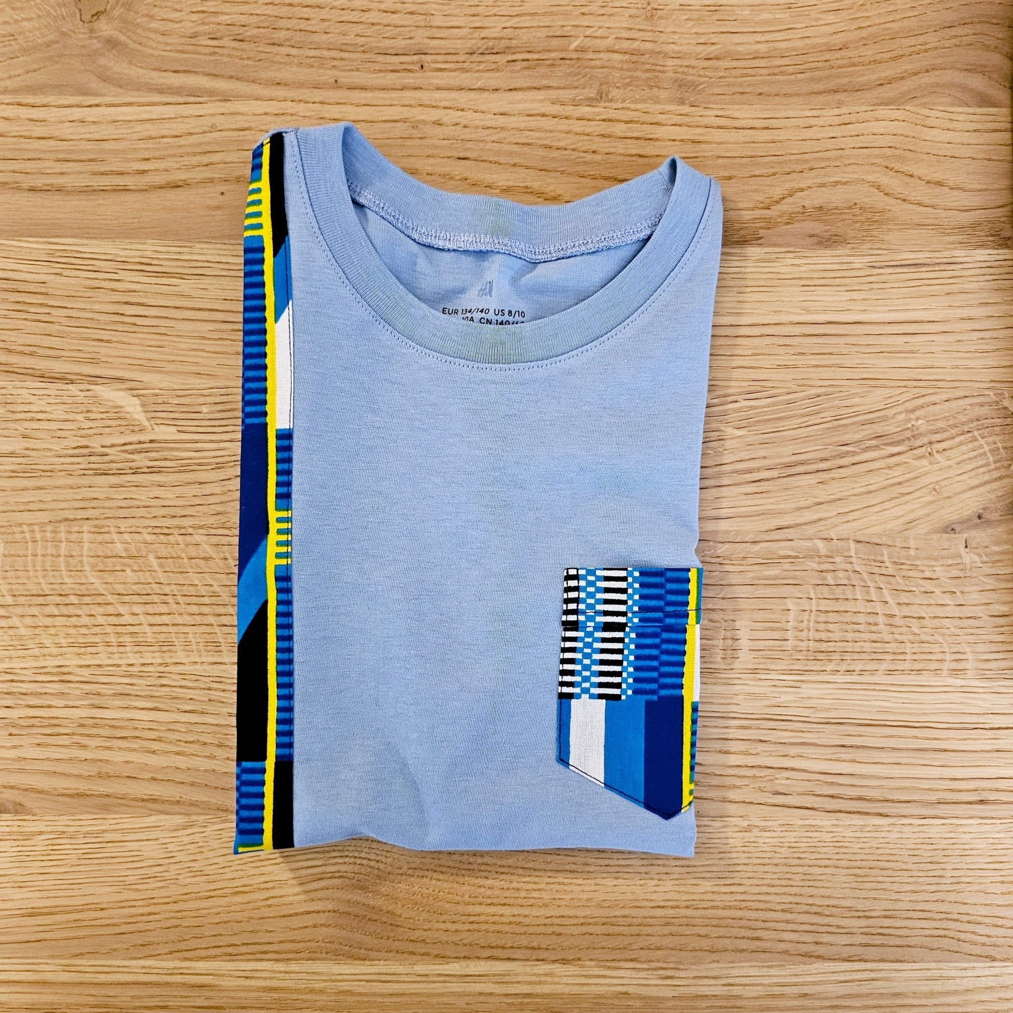 Kids T-shirt with African Ankara Print Detail | 100% cotton - Sleepandso