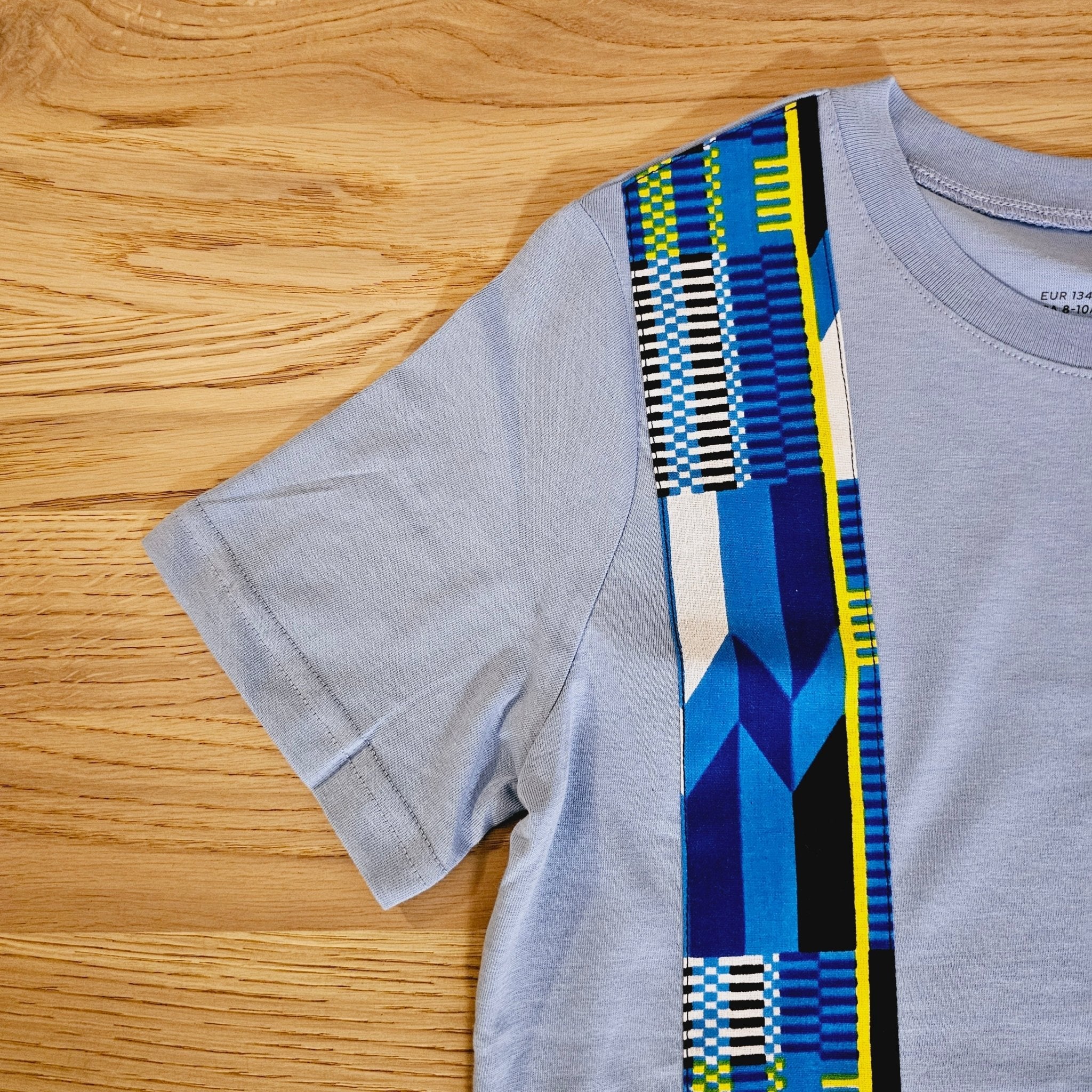 Kids T-shirt with African Ankara Print Detail | 100% cotton - Sleepandso