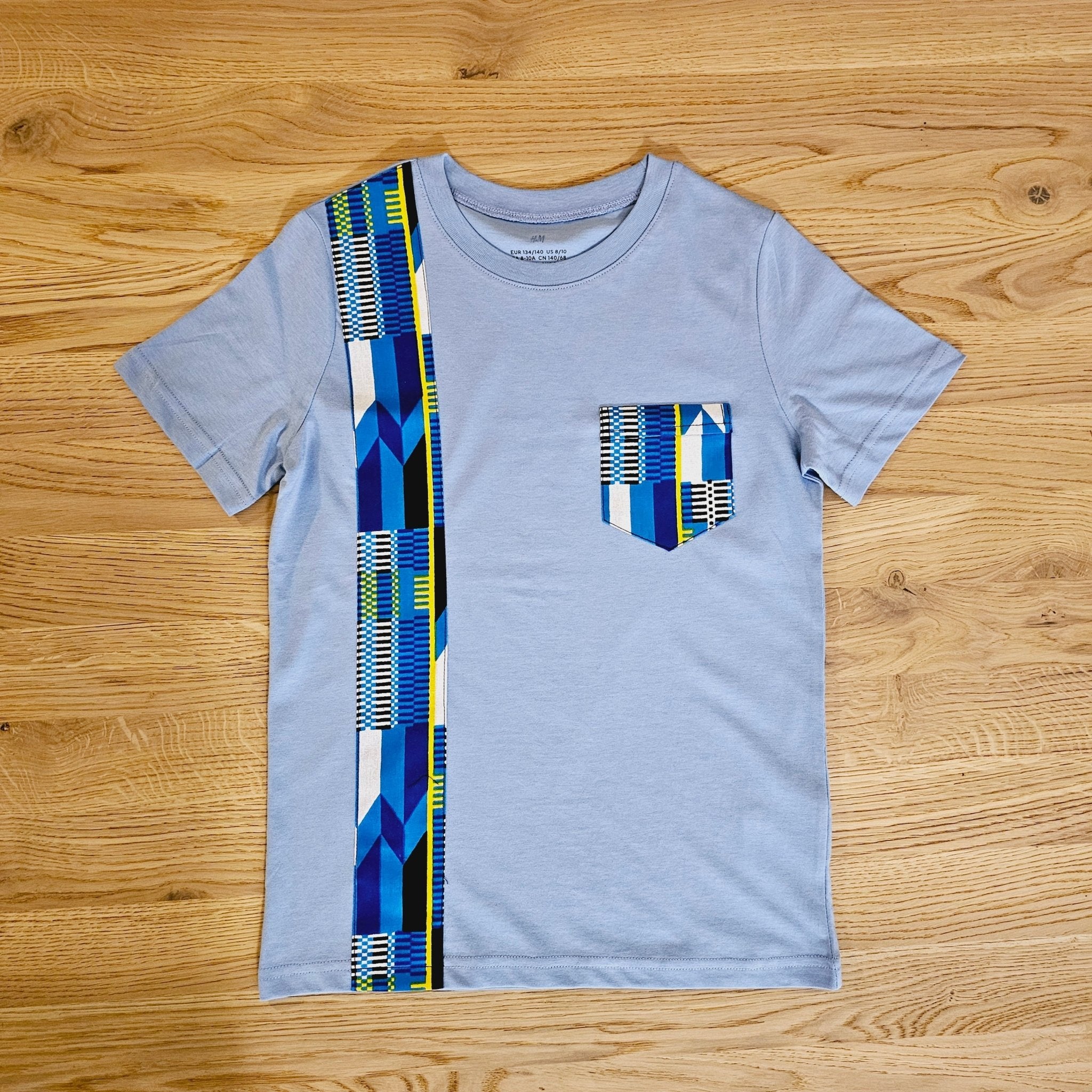 Kids T-shirt with African Ankara Print Detail | 100% cotton - Sleepandso