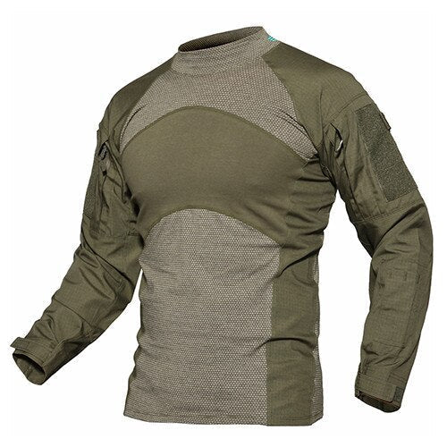 Mens T-shirts Long Sleeve Cotton Camouflage Tactical T Shirts Military Army Tshirts Man Airsoft Clothing - Sleepandso