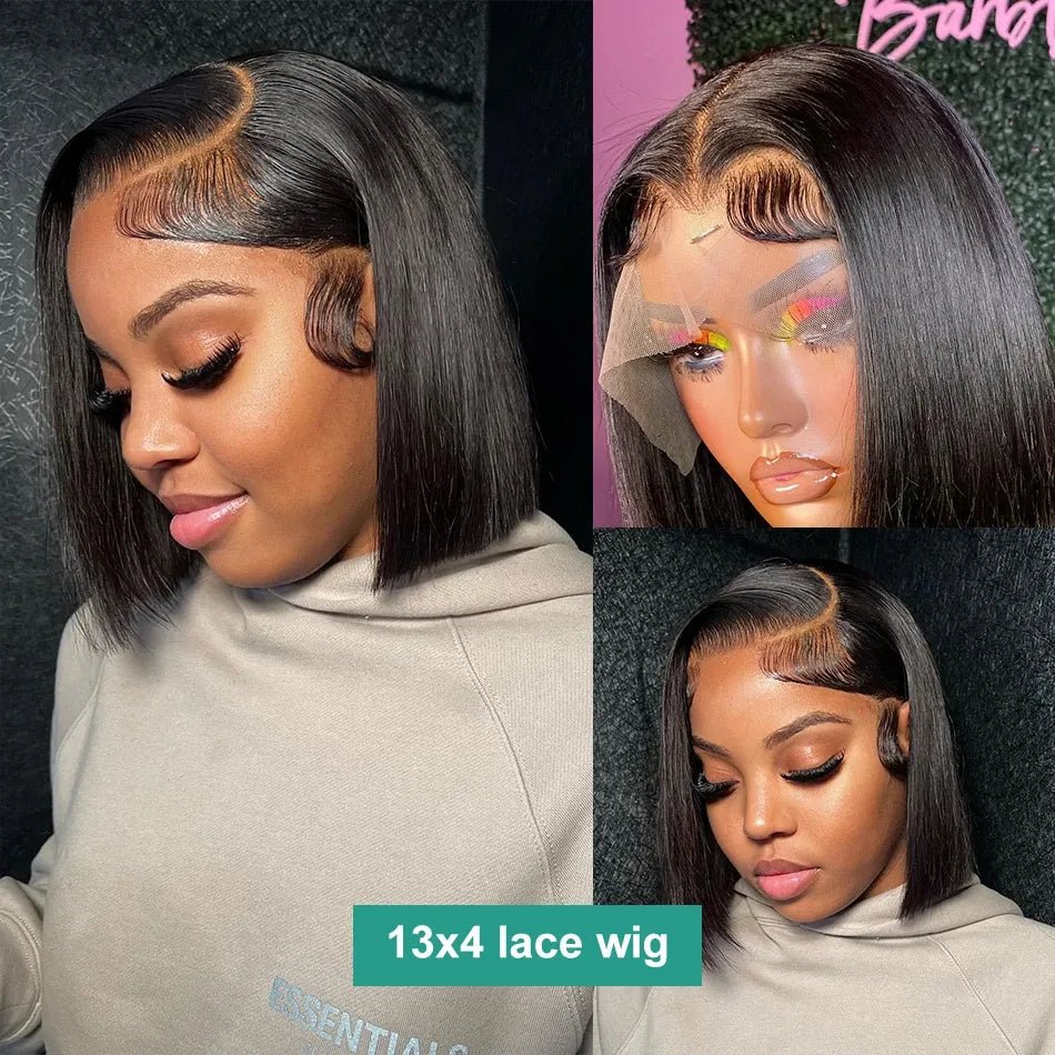 Wear To Go Wig Bob Glueless Wig 13x4 Bob Lace Frontal Wig Short Bob Wig Bone Straight Human Hair Wig Bob Hair Wig Pre Plucked - Sleepandso